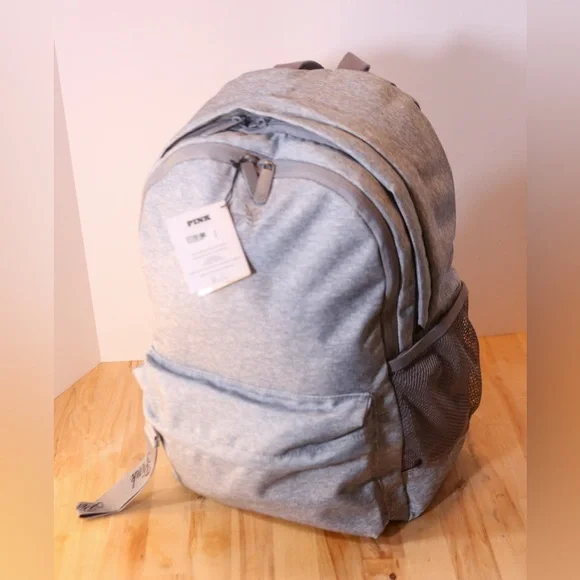 Victorias Secret PINK Classic Backpack Bookbag Tote In Grey - Picture 8 of 13
